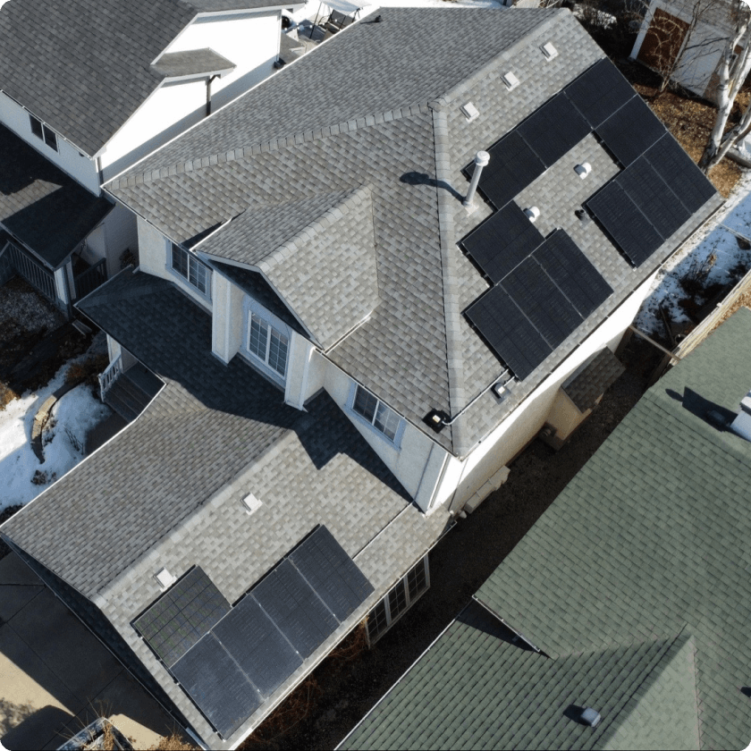 Alberta home with rooftop solar panel installation