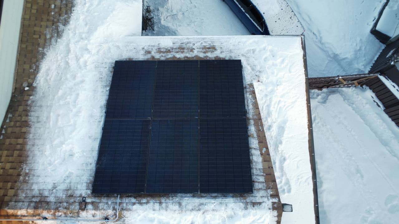 Completed Edmonton solar installation roof view