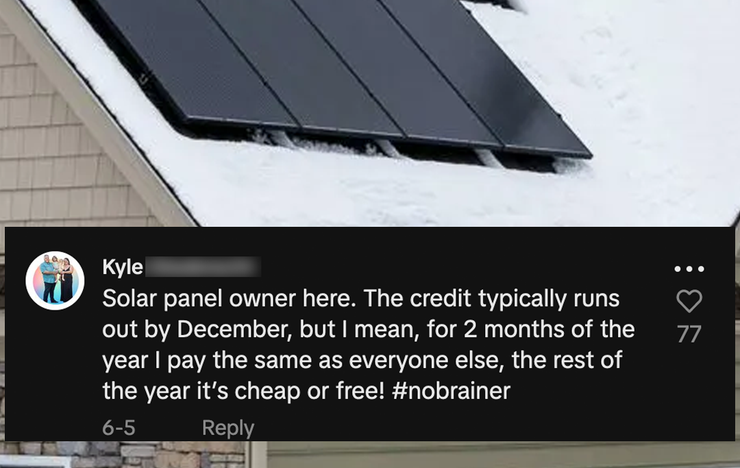 Alberta net billing solar microgen credit electricity bill homeowner